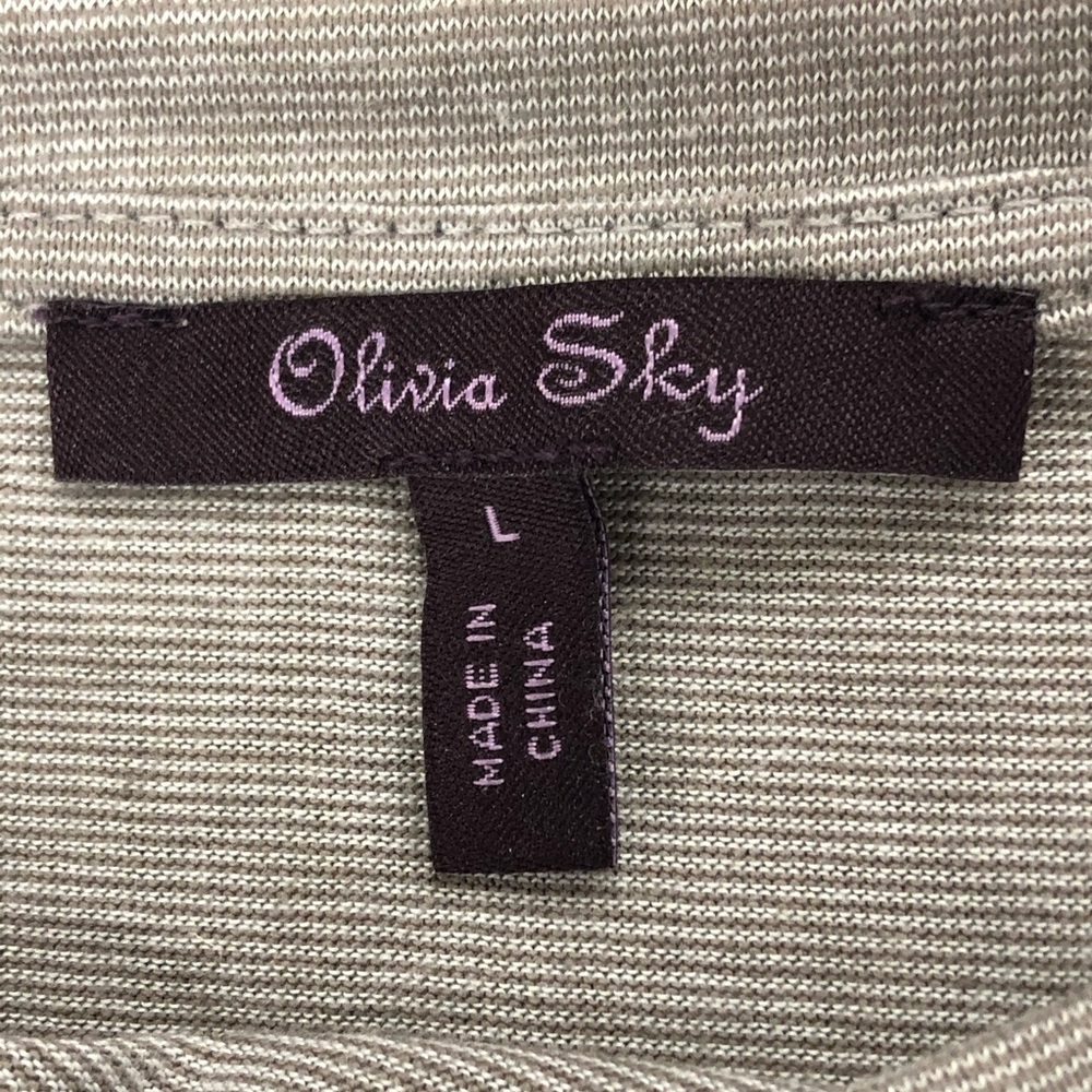 Olivia Sky gray top with embroidered roses - Picture 6 of 8